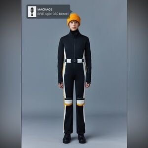 MACKAGE Brie Agile-360 Belted Bonded Fitted Premium Ski Suit